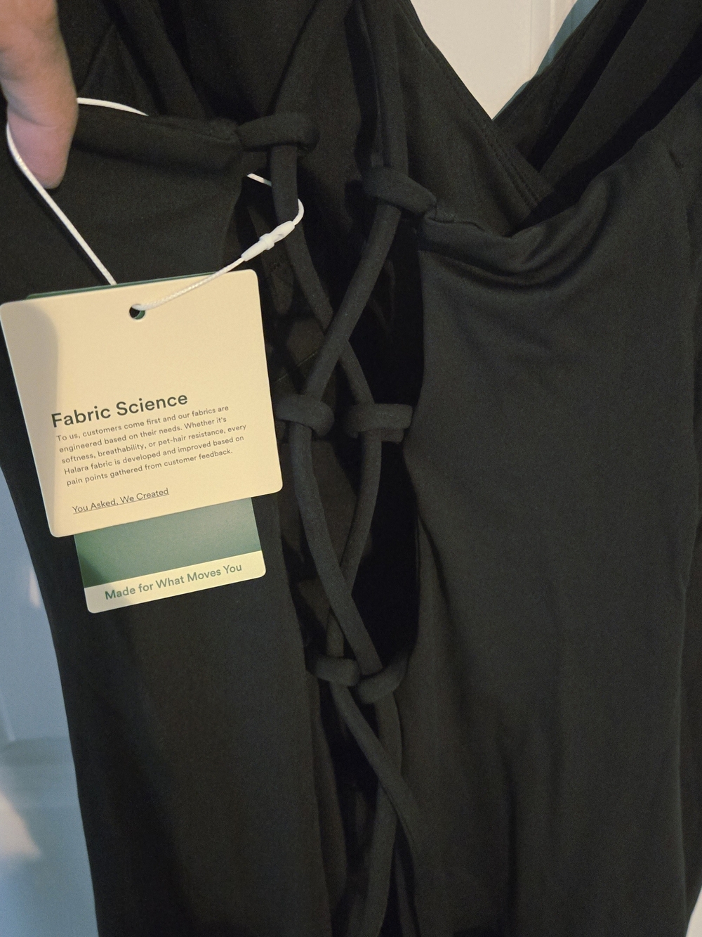 NWT Halara SoftlyZero Black Ruched Lace-Up Midi Dress - Picture 6 of 7